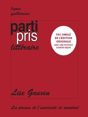 cover image of Parti pris littéraire